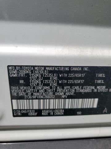 57351365 :رقم المزاد ، 2T3G1RFVXNC266052 vin ، 2022 Toyota Rav4 مزاد بيع