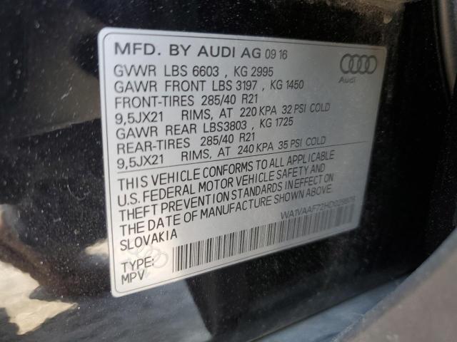 2017 Audi Q7 მანქანა იყიდება აუქციონზე, vin: WA1VAAF72HD029978, აუქციონის ნომერი: 55656485