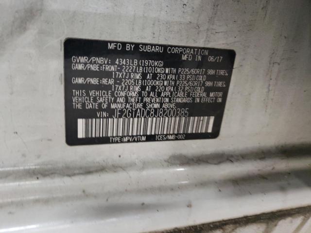 55583975 :رقم المزاد ، JF2GTADC8J8200385 vin ، 2018 Subaru Crosstrek مزاد بيع