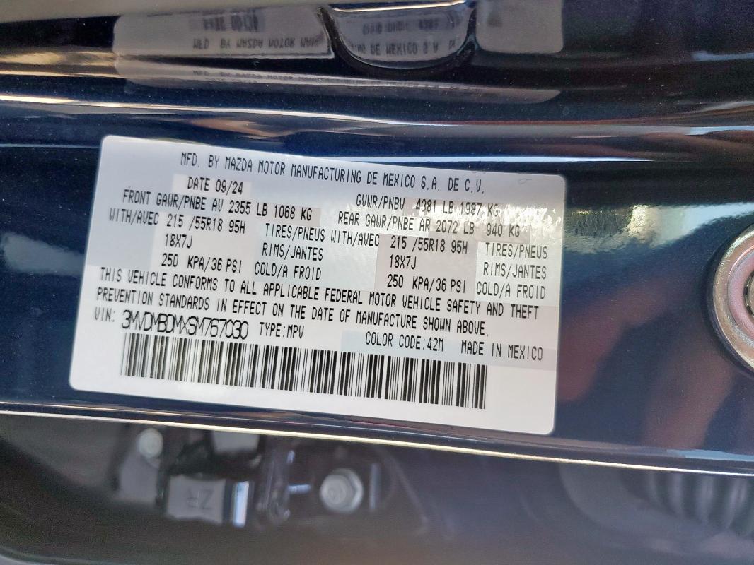 Продаж на аукціоні авто 2025 Mazda Cx-90 Prem, vin: 3MVDMBDMXSM767030, номер лоту: 58908615