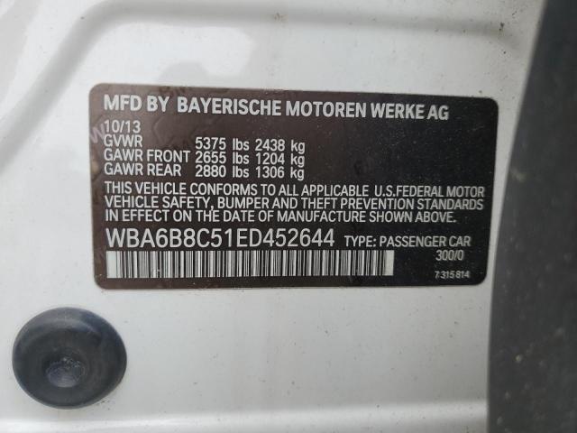 44549375 :رقم المزاد ، WBA6B8C51ED452644 vin ، 2014 Bmw 640 مزاد بيع