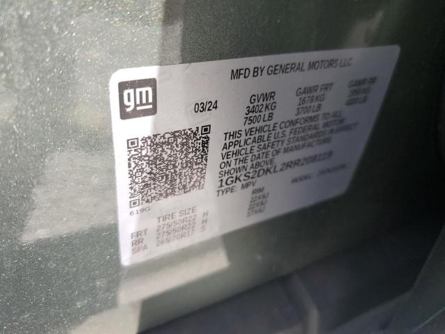 57950775 :رقم المزاد ، 1GKS2DKL2RR208119 vin ، 2024 Gmc Yukon مزاد بيع