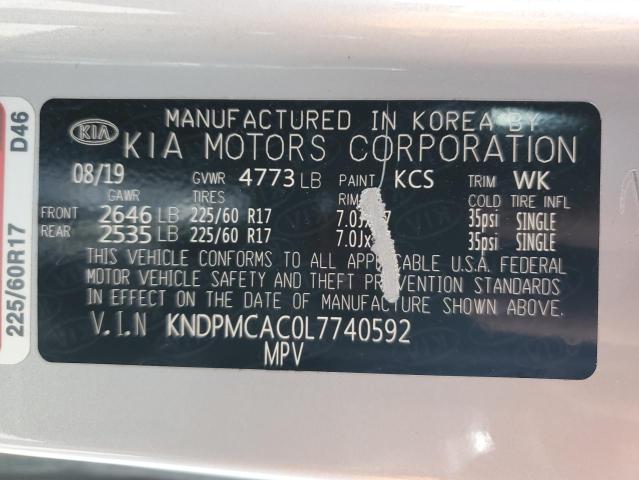 54993955 :رقم المزاد ، KNDPMCAC0L7740592 vin ، 2020 Kia Sportage L مزاد بيع
