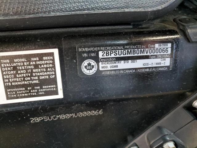 Продаж на аукціоні авто 2021 Ski Doo Backcountr, vin: 2BPSUGMB0MV000066, номер лоту: 56460565