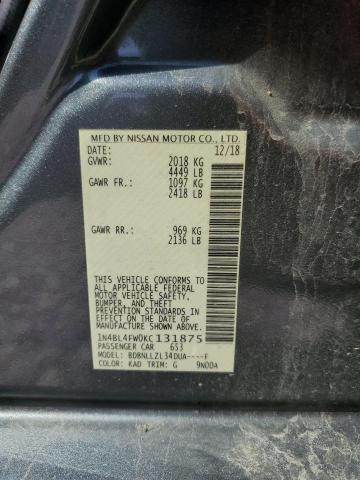 Aukcja sprzedaży 2019 Nissan Altima, vin: 1N4BL4FW0KC131875, numer aukcji: 56007215