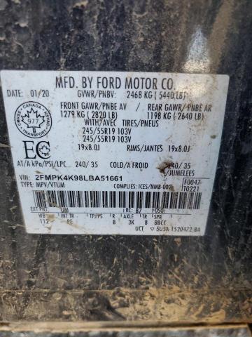 Продаж на аукціоні авто 2020 Ford Edge, vin: 2FMPK4K98LBA51661, номер лоту: 59050565
