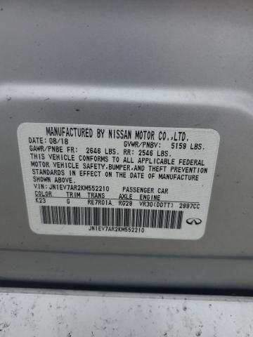 Aukcja sprzedaży 2019 Infiniti Q50 Luxe, vin: JN1EV7AR2KM552210, numer aukcji: 57092195