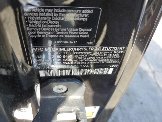 Aukcja sprzedaży 2007 Mercedes-benz Cl 550, vin: WDDEJ71X07A001943, numer aukcji: 57839665