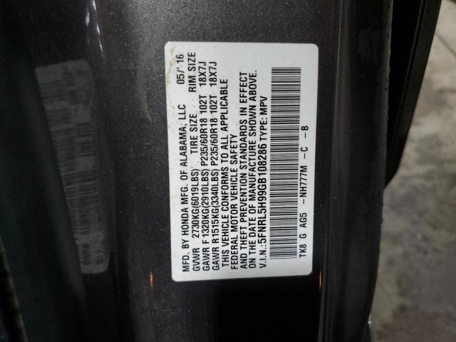 Aukcja sprzedaży 2016 Honda Odyssey To, vin: 5FNRL5H99GB108286, numer aukcji: 57783745