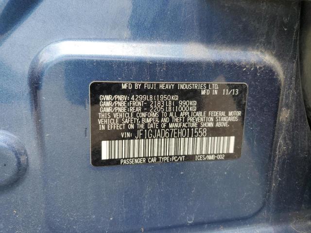 2014 Subaru Impreza მანქანა იყიდება აუქციონზე, vin: JF1GJAD67EH011558, აუქციონის ნომერი: 58276565