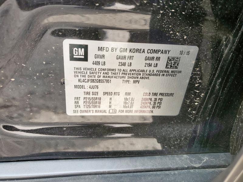 Aukcja sprzedaży 2016 Buick Encore Con, vin: KL4CJFSB2GB557951, numer aukcji: 57533175