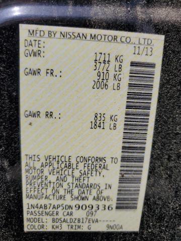 Продажа на аукционе авто 2013 Nissan Sentra S, vin: 1N4AB7AP5DN909336, номер лота: 57891195