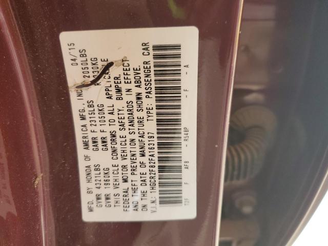 2015 Honda Accord მანქანა იყიდება აუქციონზე, vin: 1HGCR2F82FA163197, აუქციონის ნომერი: 57548395