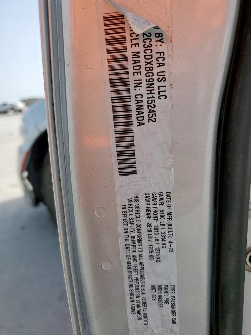 56750885 :رقم المزاد ، 2C3CDXBG9NH152452 vin ، 2022 Dodge Charger Sx مزاد بيع
