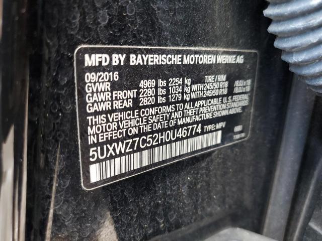 Aukcja sprzedaży 2017 Bmw X3, vin: 5UXWZ7C52H0U46774, numer aukcji: 58571355