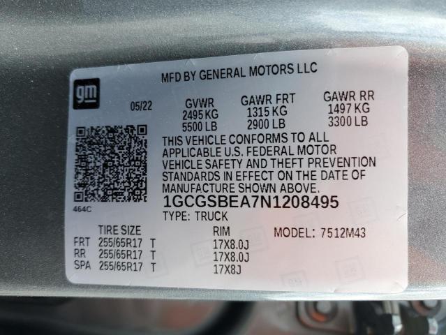 2022 Chevrolet Colorado მანქანა იყიდება აუქციონზე, vin: 1GCGSBEA7N1208495, აუქციონის ნომერი: 56769145