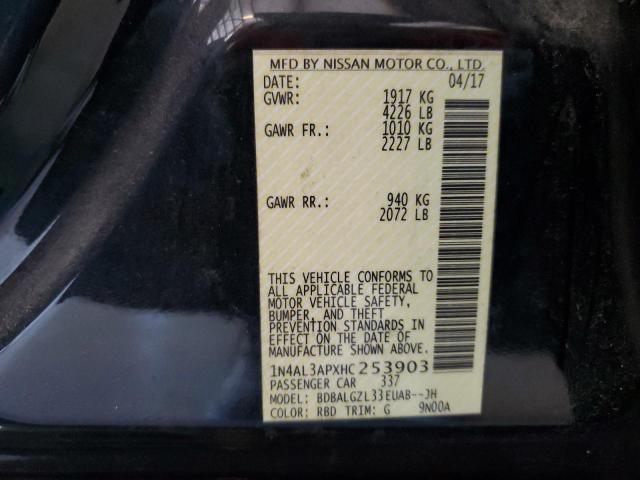 57942035 :رقم المزاد ، 1N4AL3APXHC253903 vin ، 2017 Nissan Altima مزاد بيع