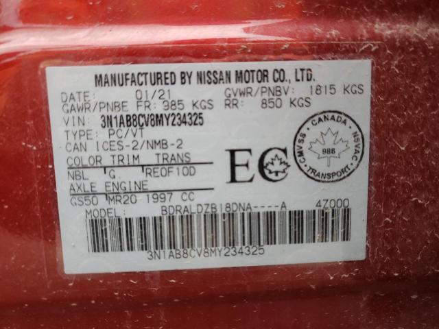 Продажа на аукционе авто 2021 Nissan Sentra Sv, vin: 3N1AB8CV8MY234325, номер лота: 56689275