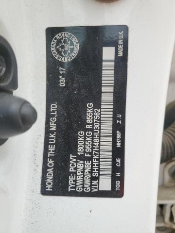 Aukcja sprzedaży 2017 Honda Civic, vin: SHHFK7H48HU307562, numer aukcji: 57142115