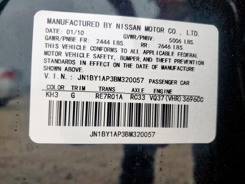 Aukcja sprzedaży 2011 Infiniti M37, vin: JN1BY1AP3BM320057, numer aukcji: 59211265