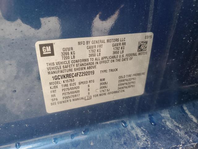 2015 Chevrolet Silverado მანქანა იყიდება აუქციონზე, vin: 1GCVKREC4FZ292019, აუქციონის ნომერი: 55420785