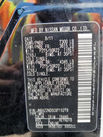 Aukcja sprzedaży 2012 Infiniti Qx56, vin: JN8AZ2ND5C9715278, numer aukcji: 56125715