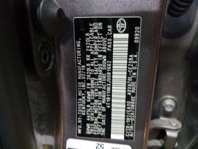 57490725 :رقم المزاد ، 4T1B11HKXJU081662 vin ، 2018 Toyota Camry L مزاد بيع