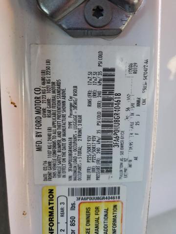 Auction sale of the 2016 Ford Fusion S H, vin: 3FA6P0UU8GR404618, lot number: 56246295