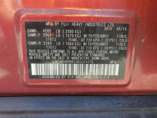 2013 Subaru Outback მანქანა იყიდება აუქციონზე, vin: 4S4BRBKC4D3324215, აუქციონის ნომერი: 58332995