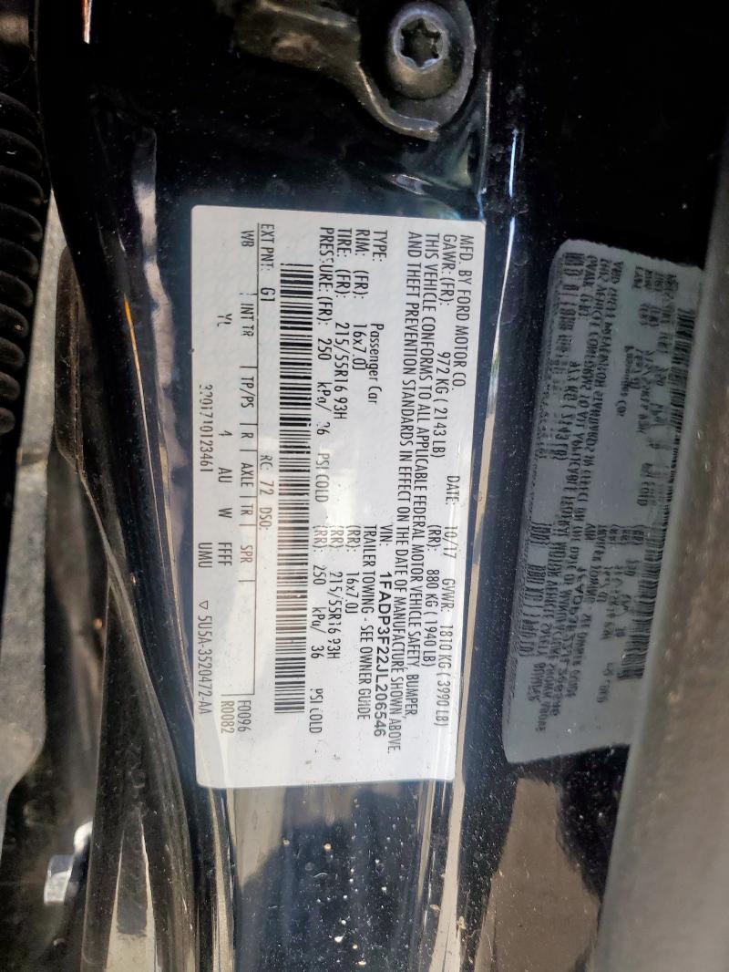 Aukcja sprzedaży 2018 Ford Focus Se, vin: 1FADP3F22JL206546, numer aukcji: 59106685