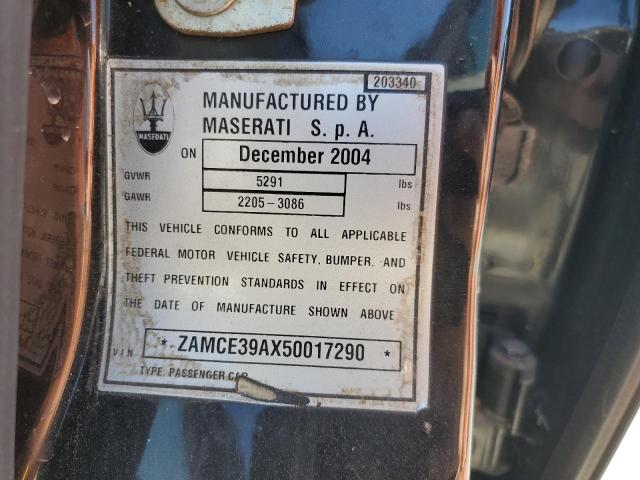 Aukcja sprzedaży 2005 Maserati Quattroporte, vin: ZAMCE39AX50017290, numer aukcji: 56896485