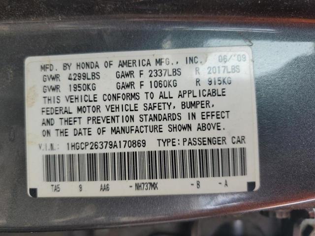 2009 Honda Accord მანქანა იყიდება აუქციონზე, vin: 1HGCP26379A170869, აუქციონის ნომერი: 56022655