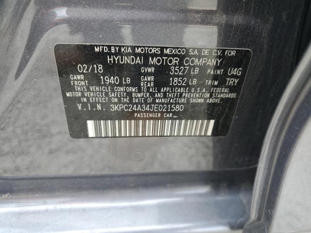 2018 Hyundai Accent მანქანა იყიდება აუქციონზე, vin: 3KPC24A34JE021580, აუქციონის ნომერი: 57174305