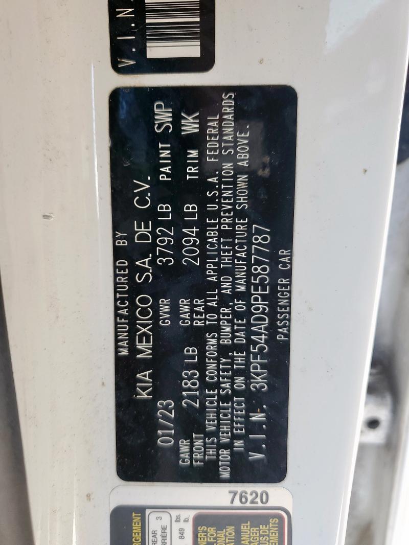 Продажа на аукционе авто 2023 Kia Forte Gt L, vin: 3KPF54AD9PE587787, номер лота: 57348135
