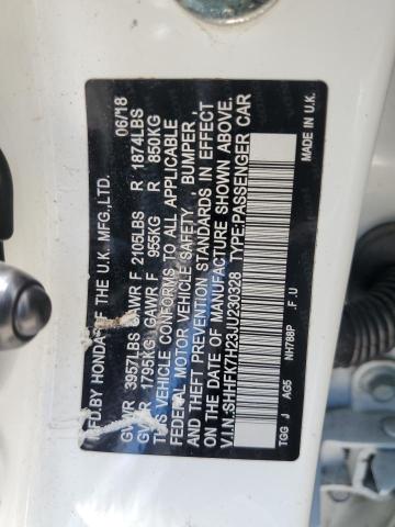 2018 Honda Civic Lx მანქანა იყიდება აუქციონზე, vin: SHHFK7H23JU230328, აუქციონის ნომერი: 54745965