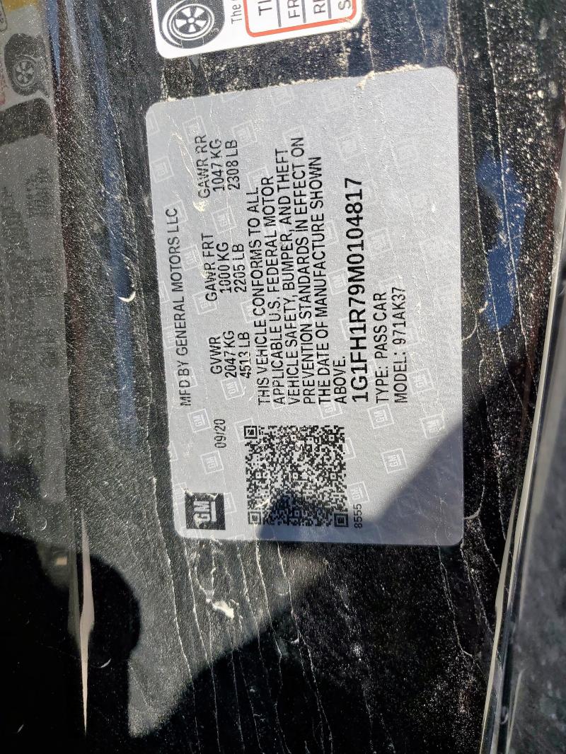 Продаж на аукціоні авто 2021 Chevrolet Camaro Ss, vin: 1G1FH1R79M0104817, номер лоту: 57284175