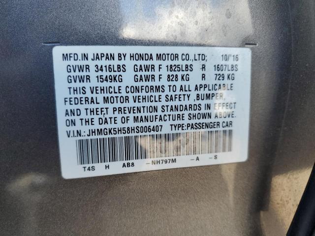 2017 Honda Fit Lx მანქანა იყიდება აუქციონზე, vin: JHMGK5H58HS006407, აუქციონის ნომერი: 56074925