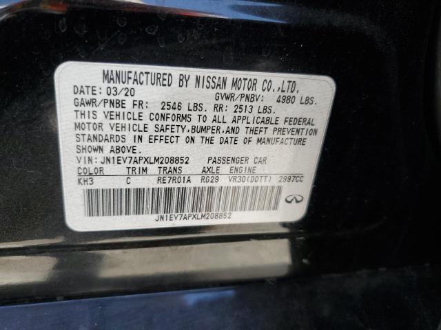 Aukcja sprzedaży 2020 Infiniti Q50 Pure, vin: JN1EV7APXLM208852, numer aukcji: 57116255