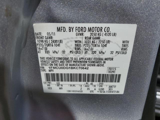Продажа на аукционе авто 2011 Ford Escape, vin: 1FMCU0DG1BKC70642, номер лота: 54267285