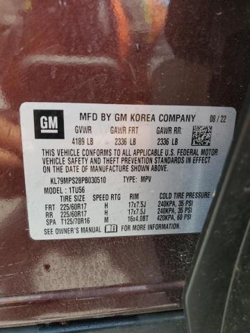 Aukcja sprzedaży 2023 Chevrolet Trailblazer, vin: KL79MPS28PB030510, numer aukcji: 58650025