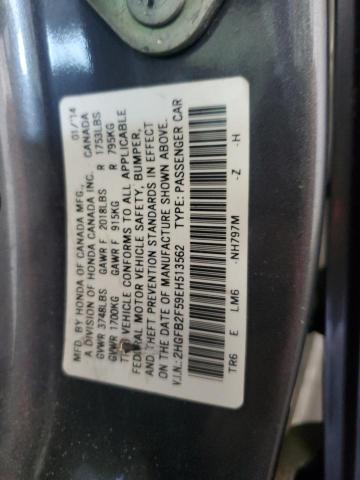 58442285 :رقم المزاد ، 2HGFB2F59EH513562 vin ، 2014 Honda Civic مزاد بيع