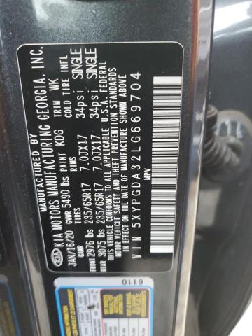 2020 Kia Sorento მანქანა იყიდება აუქციონზე, vin: 5XYPGDA32LG669704, აუქციონის ნომერი: 57708575