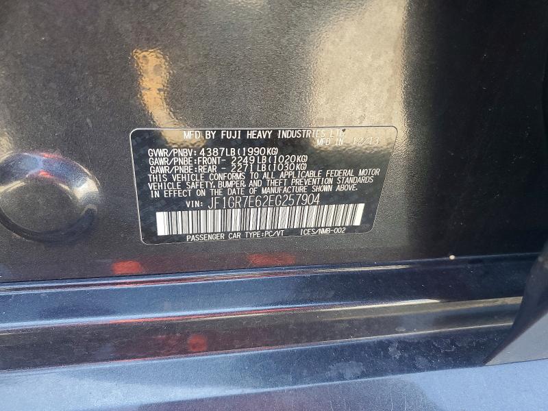 53252996 :رقم المزاد ، JF1GR7E62EG257904 vin ، 2014 Subaru Impreza مزاد بيع