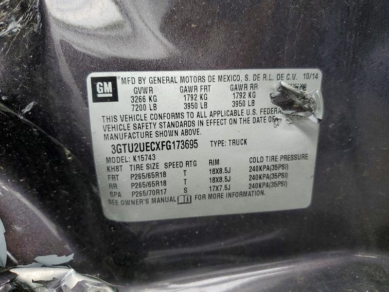 Aukcja sprzedaży 2015 Gmc Sierra, vin: 3GTU2UECXFG173695, numer aukcji: 51663246