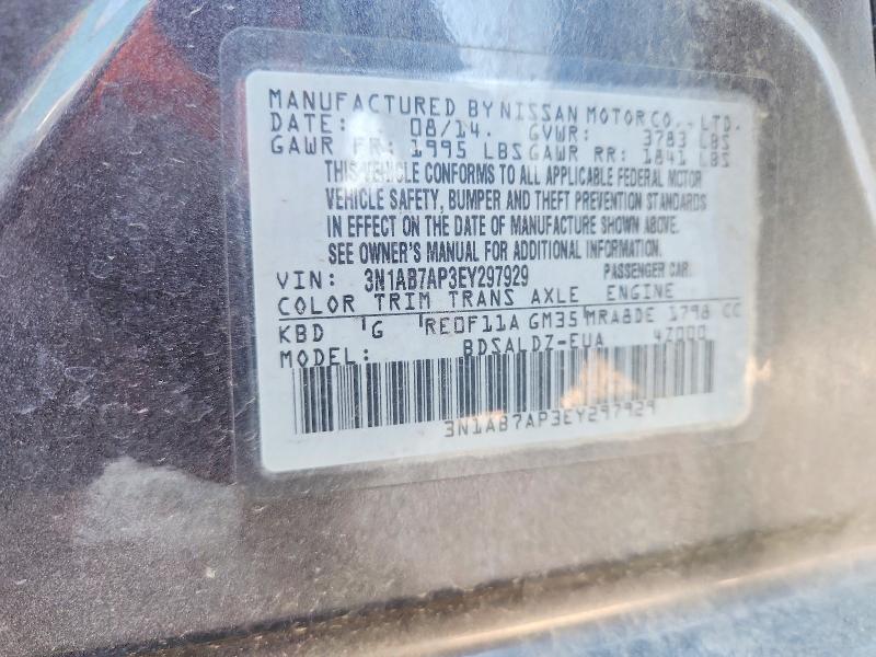 Продажа на аукционе авто 2014 Nissan Sentra, vin: 3N1AB7AP3EY297929, номер лота: 53319946