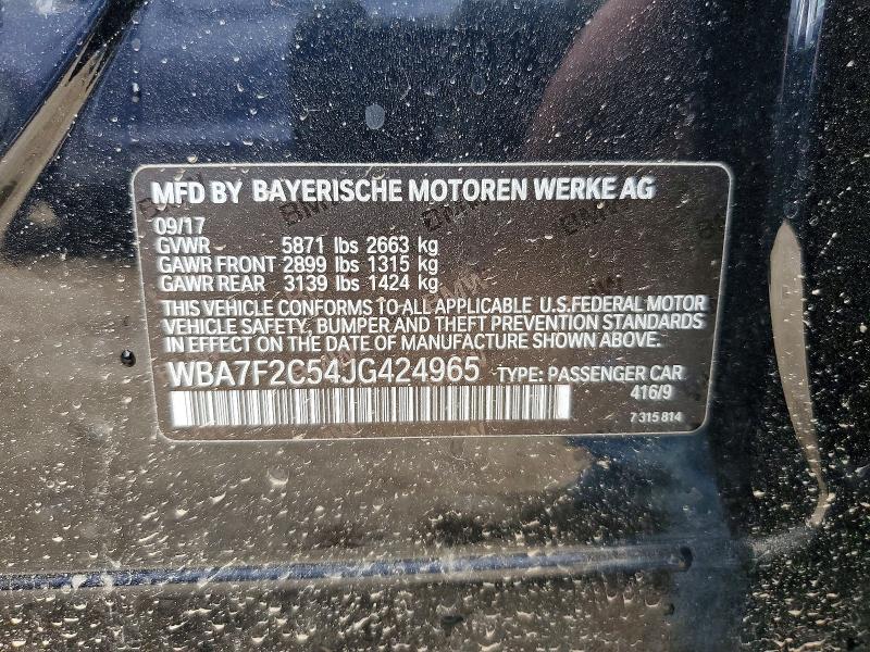 Aukcja sprzedaży 2018 Bmw 750, vin: WBA7F2C54JG424965, numer aukcji: 52088866