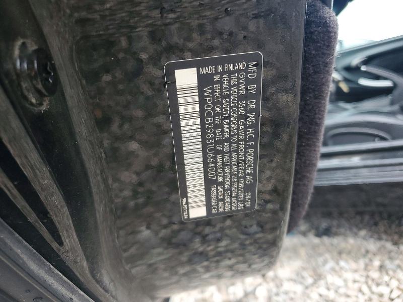 Auction sale of the 2001 Porsche Boxster, vin: WP0CB29831U664007, lot number: 53521736