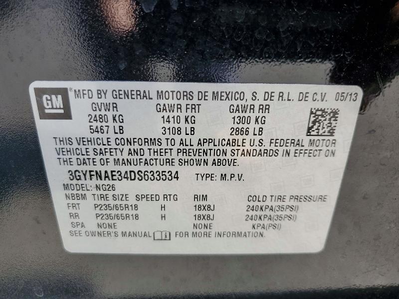Продажа на аукционе авто 2013 Cadillac Srx, vin: 3GYFNAE34DS633534, номер лота: 51623976