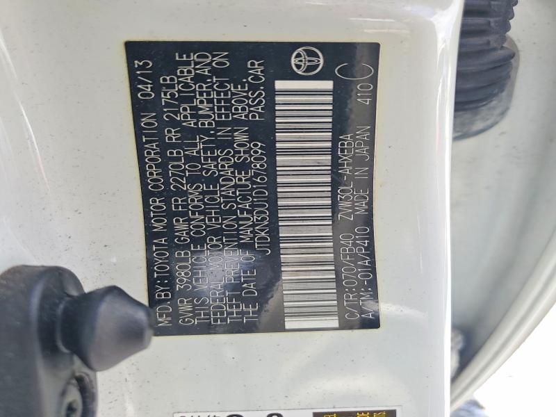 55559436 :رقم المزاد ، JTDKN3DU1D1678099 vin ، 2013 Toyota Prius مزاد بيع