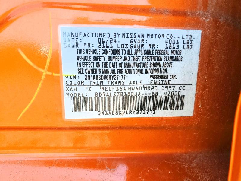 2024 Nissan Sentra მანქანა იყიდება აუქციონზე, vin: 3N1AB8DV6RY371771, აუქციონის ნომერი: 54913746